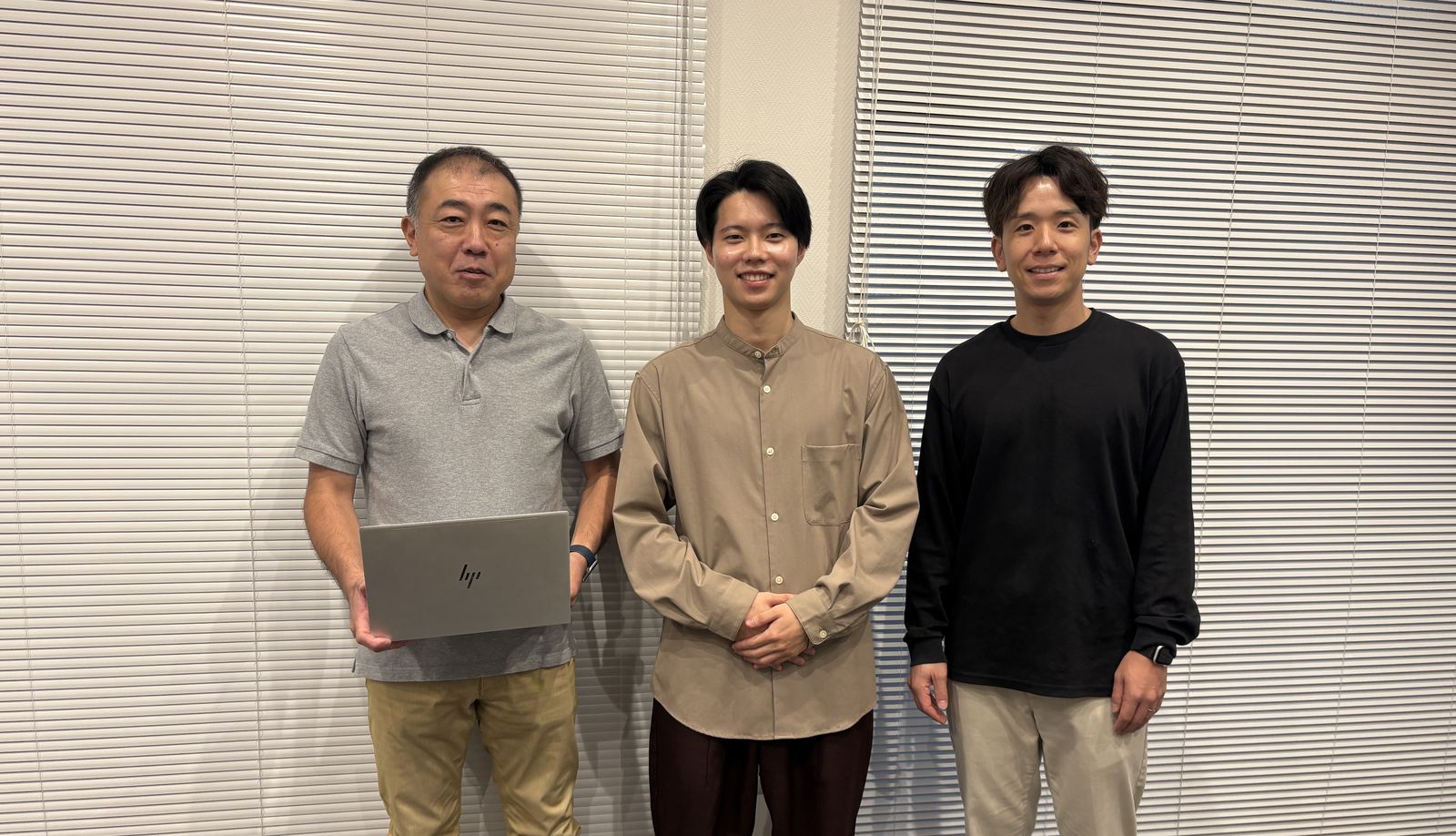 導入支援の最終回を終えて。受講者の林様、当社代表の中川、受講者の滝川様